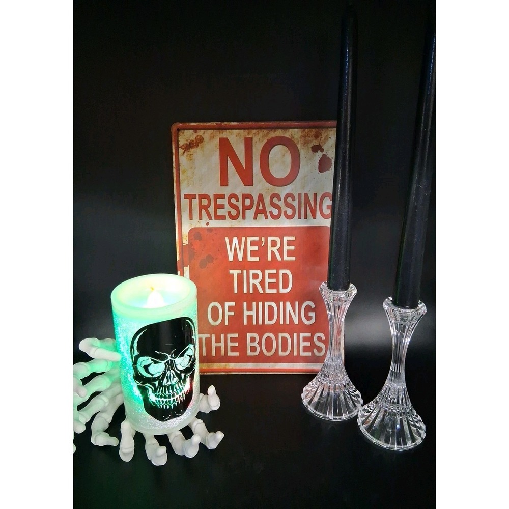 BOO Bundle - 8 Peice Halloween Decor Including 2 Mikasa Candle Stick Holders